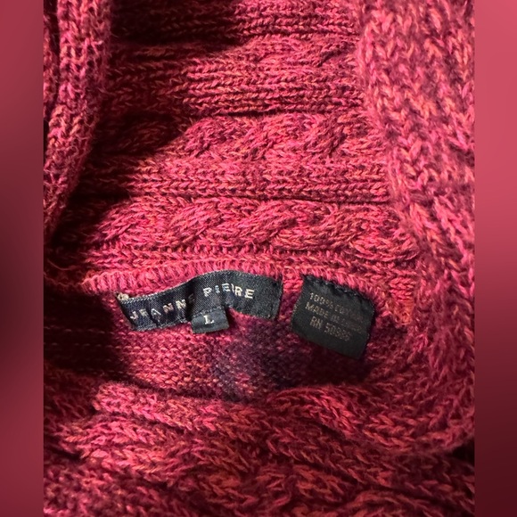 Jeanne Pierre Cowl Neck Sweater 100% Cotton Sz L Decorative Button on Neck EUC - Picture 3 of 8
